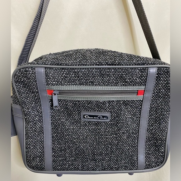 Unisex Vintage Oscar De La Renta Tweed Weekender Travel Bag - Picture 2 of 10